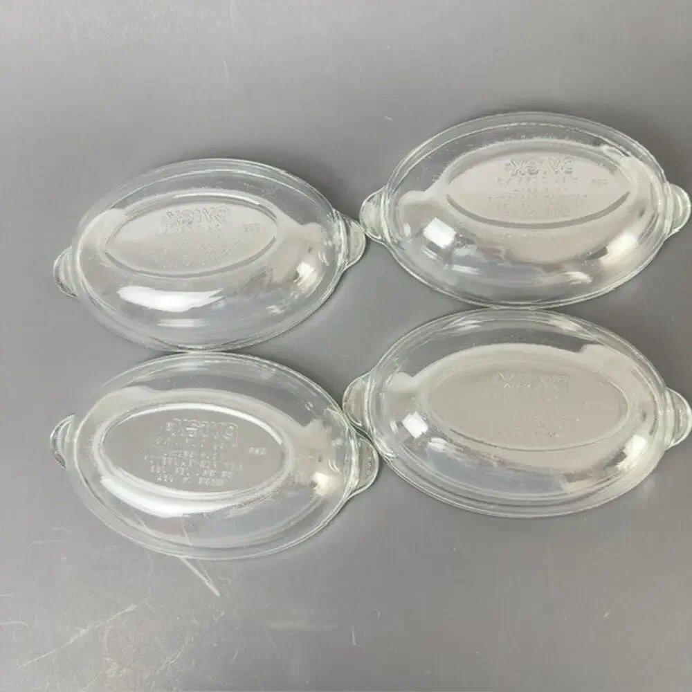 Pryex Oval Clear Glass Dish AuGratin Casserole set of 4, #B04, B05, B09, & B24